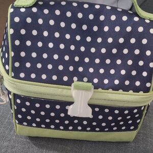 Polka Dot Navy and Green Women's Bag